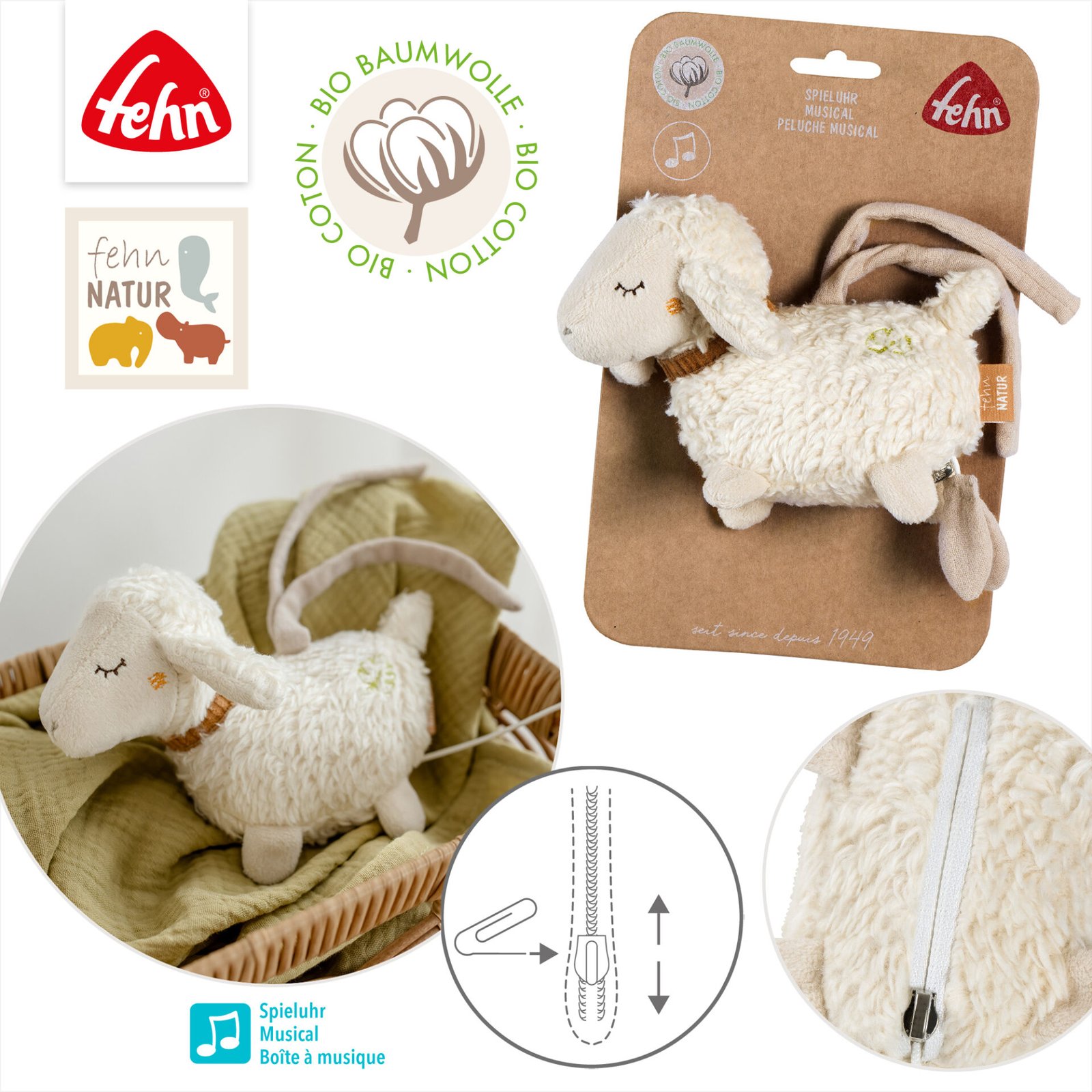 Mini musical sheep NATUR
