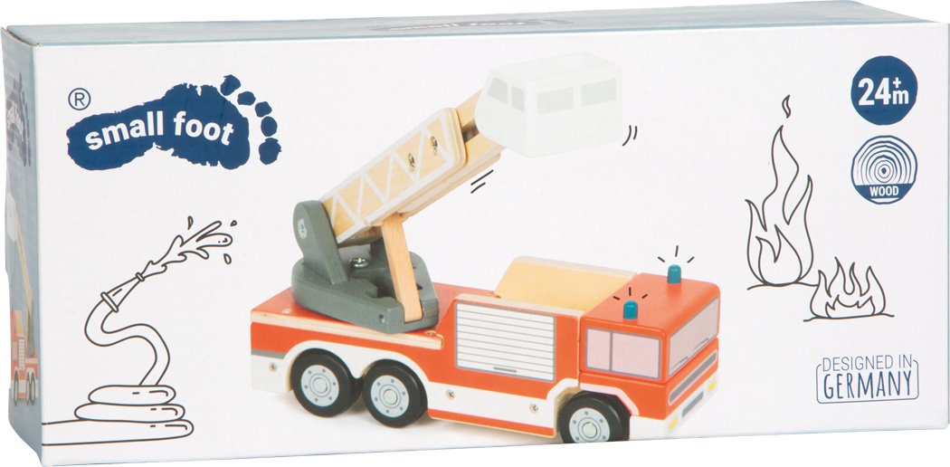 12638_80-feuerwehr-mit-drehleiter-small-foot-verpackung.jpg Fire Engine with Rotating Ladder