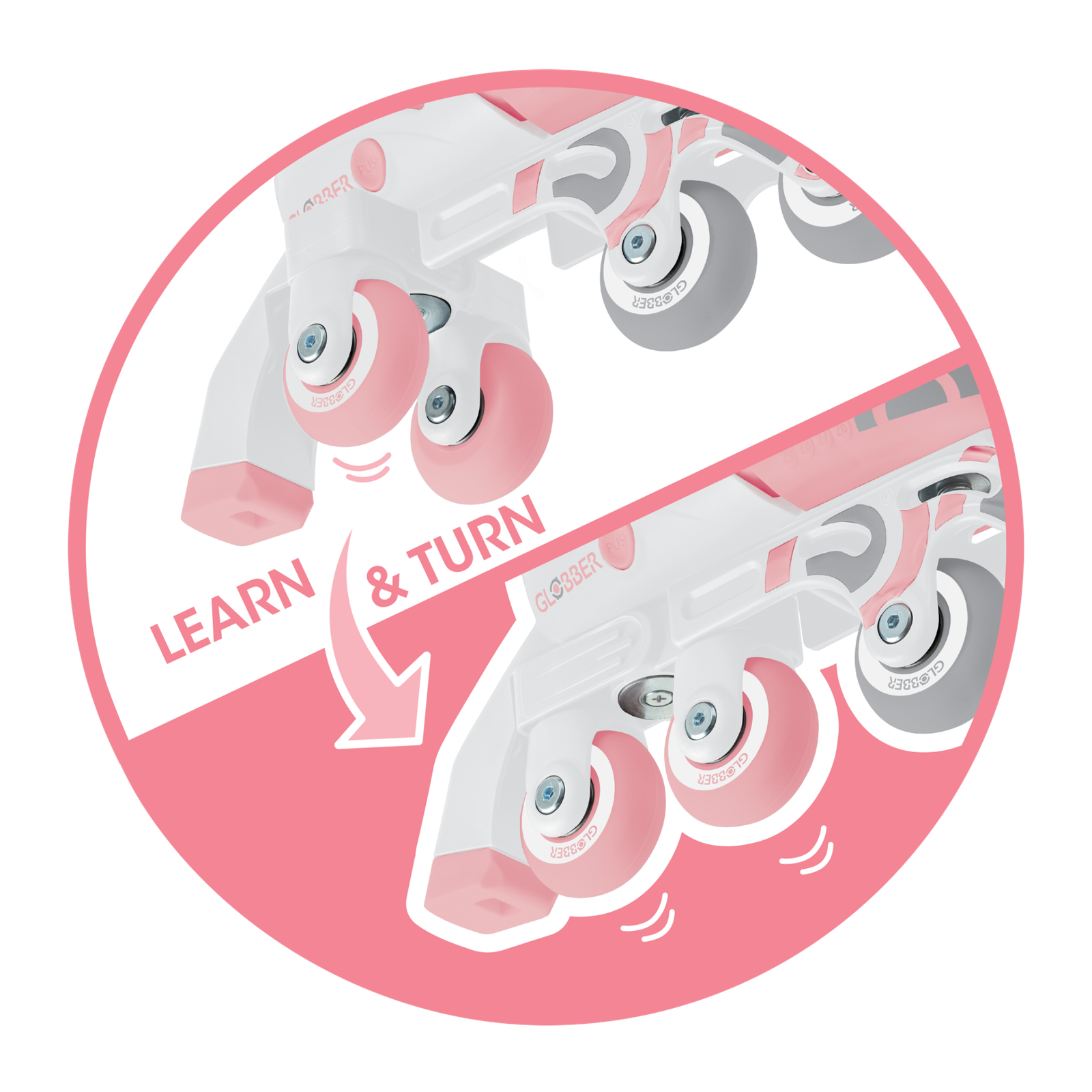 LEARNING INLINE SKATE 2 TO 1 Size from 26 to 29 Pink