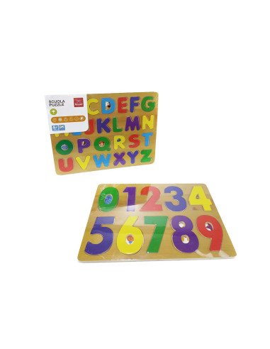 Puzzle Legno Numeri Lettere assortiti 1 cope GTR238469