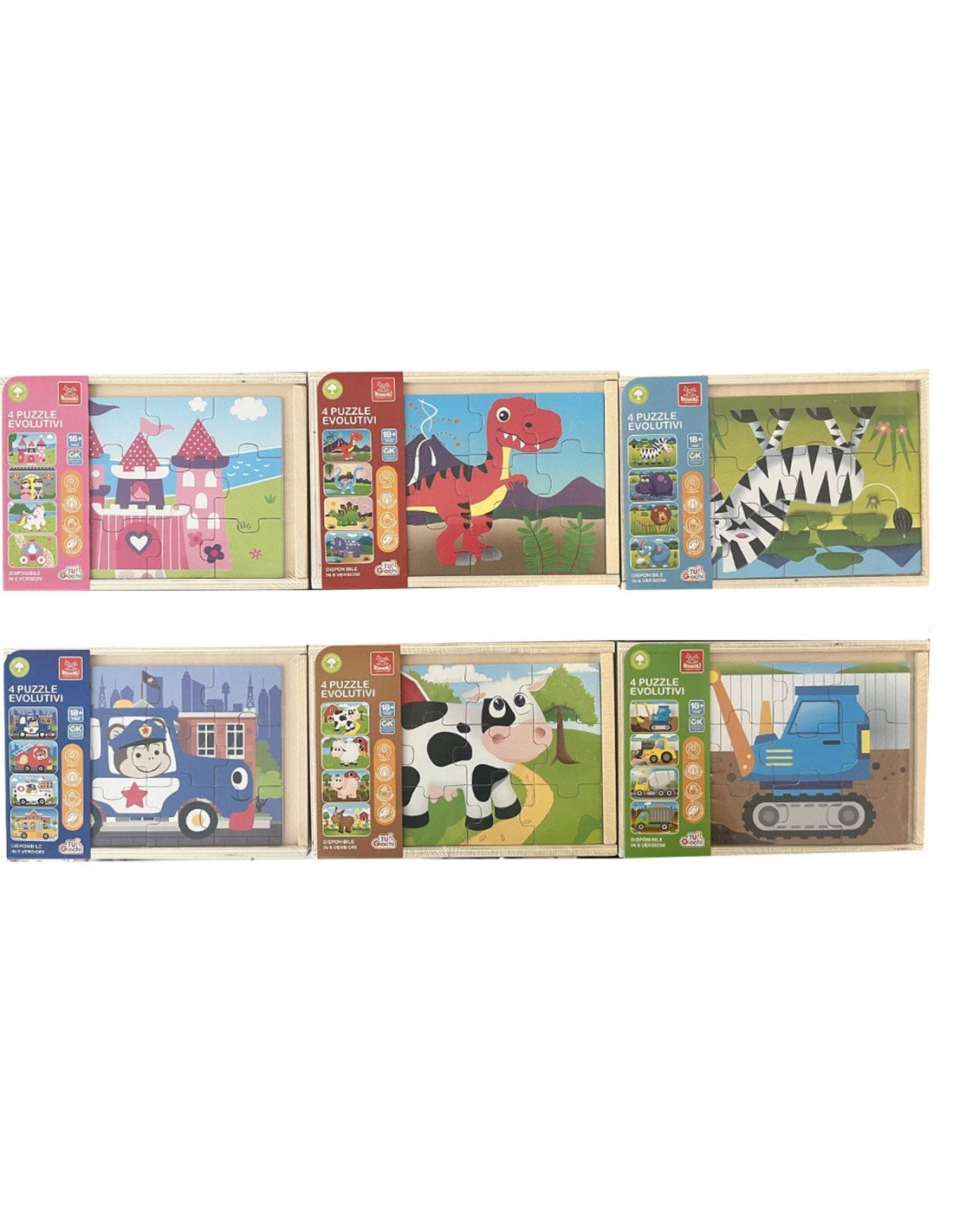 Puzzle Legno ad Incastro 6 ass / 1 cope GTR600617